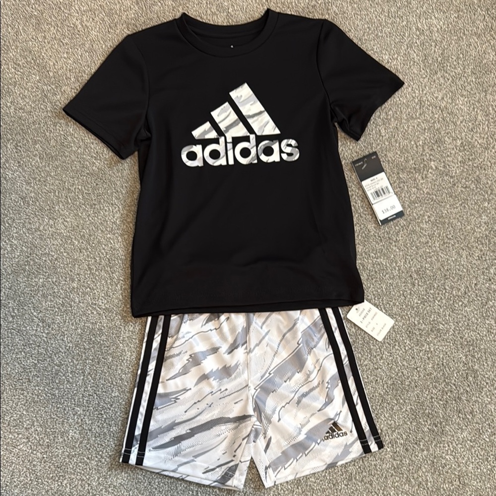 NWT adidas short and tee set boys size 4